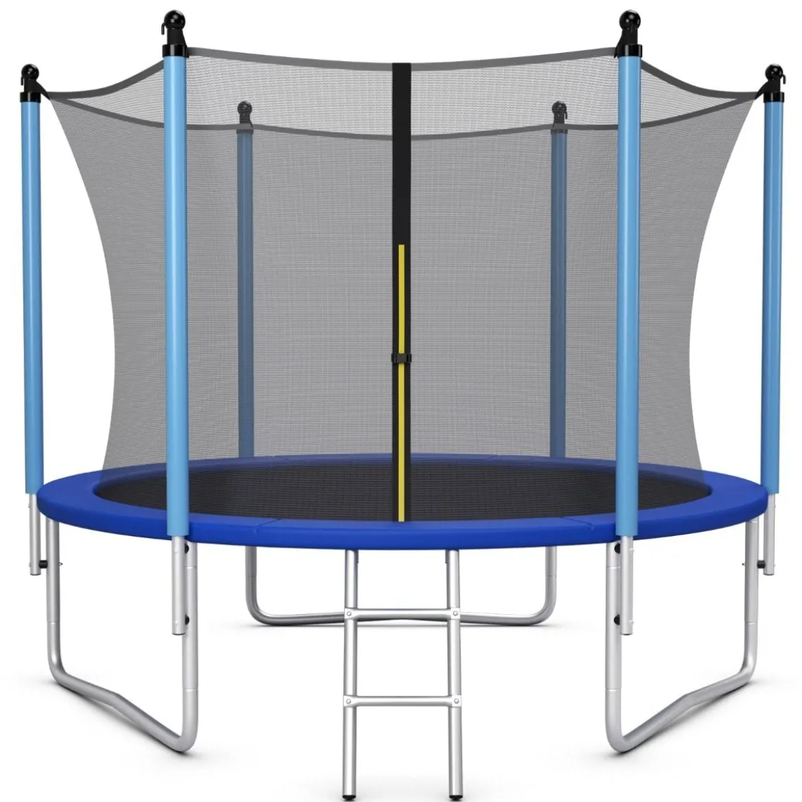 Ø 244 cm Trampolin Outdoor-Trampolin für Kinder & Erwachsene Schwarz + Blau