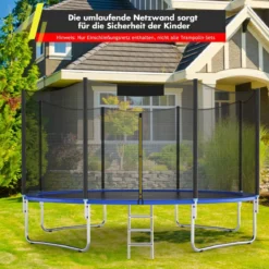 Ø 427cm Trampolin Sicherheitsnetz für Gartentrampoline Ersatznetz Außenliegend mit Reißverschluss