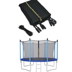 Ø457cm Trampolin Sicherheitsnetz für Gartentrampoline Ersatznetz innenliegend mit Reißverschluss und Schnallen