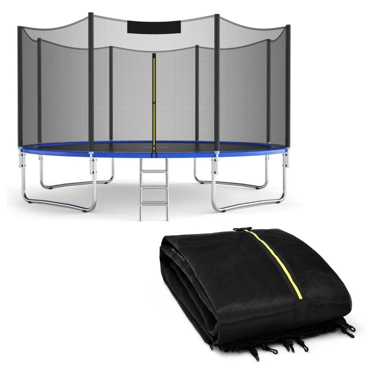 Ø 487cm Trampolin Sicherheitsnetz für Gartentrampoline Ersatznetz Außenliegend mit Reißverschluss