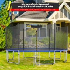 Ø 244 cm Trampolin Sicherheitsnetz für Gartentrampoline Ersatznetz Außenliegend mit Reißverschluss