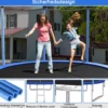Ø 366 cm Trampolin Trampolin Outdoor Gartentrampolin mit Leiter Schwarz + Blau