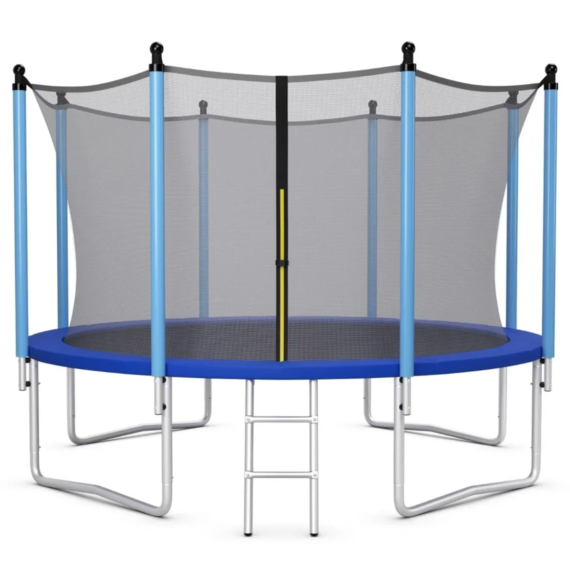 Ø 366 cm Trampolin Trampolin Outdoor Gartentrampolin mit Leiter Schwarz + Blau