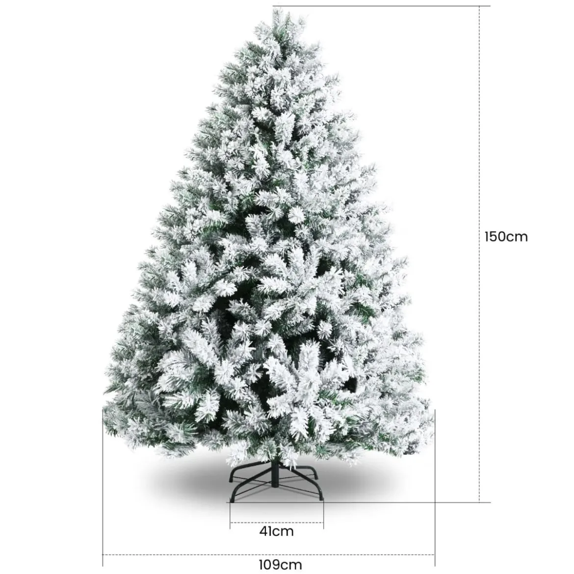 150 cm Verschneiter Weihnachtsbaum Künstlicher Kunstbaum mit Schneefall