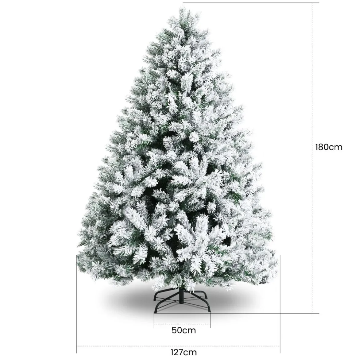 180 cm Verschneiter Weihnachtsbaum Künstlicher Kunstbaum mit Schneefall