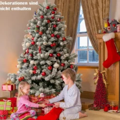 180 cm Verschneiter Weihnachtsbaum Künstlicher Kunstbaum mit Schneefall