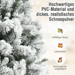 180 cm Verschneiter Weihnachtsbaum Tannenbaum aus PVC Kunstbaum mit Schneefall