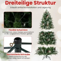 180 cm Vorgefertigter Künstlicher Weihnachtsbaum Gelenkiger Festlicher Weihnachtsbaum mit 806 PE- PVC- und PET-Zweigspitzen