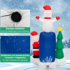 185 cm Weihnachtsaufblasbare Beleuchtete Briefkasten Weihnachtsmann Bunt