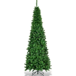 225 cm Weihnachtsbaum Hochwertige PVC Nadeln Bleistift-Förmiger Weihnachtsbaum Grün