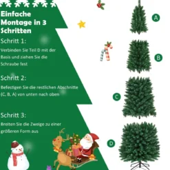 240 cm Weihnachtsbaum Hochwertige PVC Nadeln Künstlicher Bleistift-Förmiger Weihnachtsbaum Grün