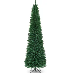 240 cm Weihnachtsbaum Hochwertige PVC Nadeln Künstlicher Bleistift-Förmiger Weihnachtsbaum Grün