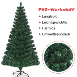 150 cm Weihnachtsbaum mit Hochwertige PVC Nadeln Beleuchteter Baum mit 8 Blink-Modi Grün