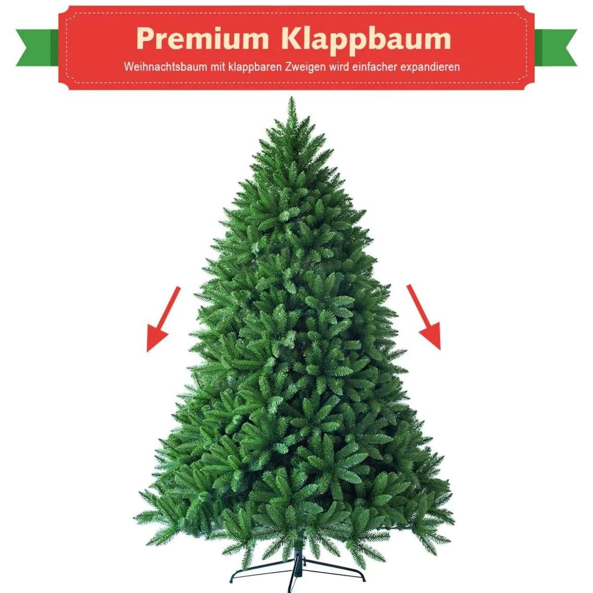 150 cm Weihnachtsbaum Tannenbaum mit Metallständer Kunstbaum Weihnachten Grün