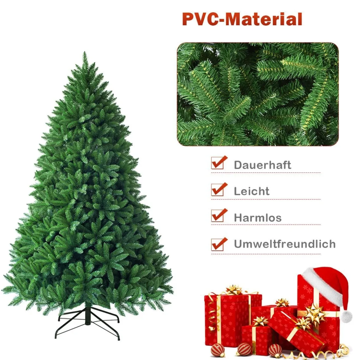 150 cm Weihnachtsbaum Tannenbaum mit Metallständer Kunstbaum Weihnachten Grün
