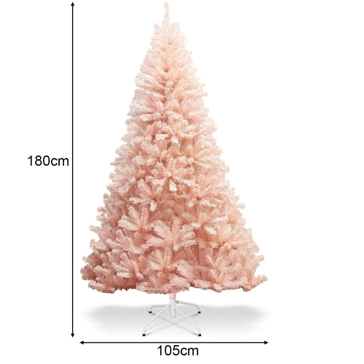180 cm Weihnachtsbaum Tannenbaum mit Metallständer Kunstbaum Weihnachten Rosa