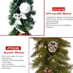 270 cm Weihnachtsgirlande mit 50 warmweißen LED-Leuchten künstliche Tannengirlande Grün