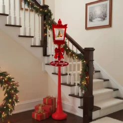 185 cm Weihnachtslaterne mit Warmweißen LED-Leuchten Straßenlampe Weihnachtsdeko