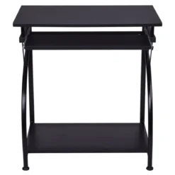 Computer-Schreibtisch Gaming-Tisch mit Tastaturfach & CPU-Halterun höhenverstellbar 70 x 47 x 75 cm Schwarz