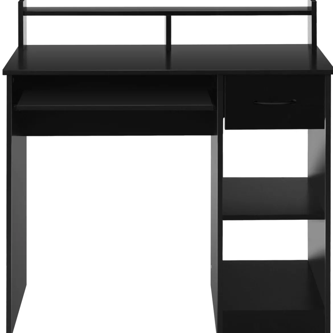 Computertisch Ablage Schreibtisch Bürotisch Laptoptisch mit Aufbewahrungsschublade Schwarz