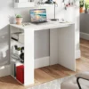 Computertisch 90 cm Schreibtisch mit Bücherregal moderner und schlichter Home-Office-Schreibtisch Weiß