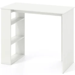 Computertisch 90 cm Schreibtisch mit Bücherregal moderner und schlichter Home-Office-Schreibtisch Weiß