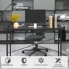 Computertisch mit Aufbewahrungsbeutel Schreibtisch aus Holz 119 X 51 X 76 cm (Schwarz, L)