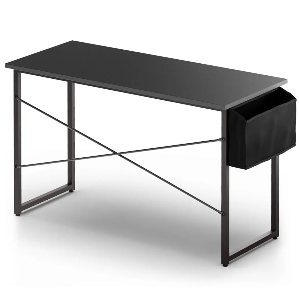 Computertisch mit Aufbewahrungsbeutel Schreibtisch aus Holz 119 X 51 X 76 cm (Schwarz, L)