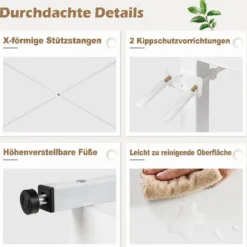 Computertisch mit LED-Beleuchtung Steckdosen & Monitorständer 120 x 50 x 87 cm