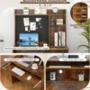 Computertisch mit magnetischer Pinnwand Home-Office-Schreibtisch mit Aufsatz und Tastaturablage Braun