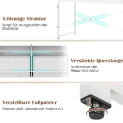 Computertisch mit 2 Schubladen Kompakter Schreibtisch mit Strapazierfähigem Metallrahmen