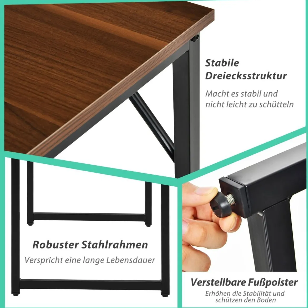 Computertisch mit schwerem Stahlrahmen moderner einfacher Laptoptisch Kaffee