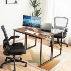 Computertisch mit schwerem Stahlrahmen moderner einfacher Laptoptisch Kaffee