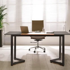 Computertisch mit Spleißbrett & Haken Schreibtisch Bürotisch 160 x 60 x 74 cm Schwarz