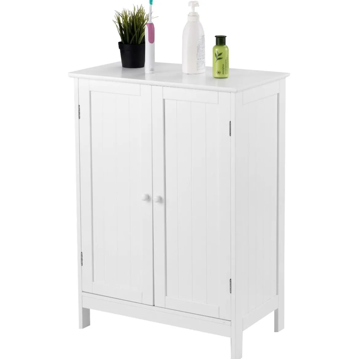 Coswtay Badezimmerschrank Verstellbarer Einlegeboden Badschrank Sideboard Weiß 60 x 35 x 87 cm