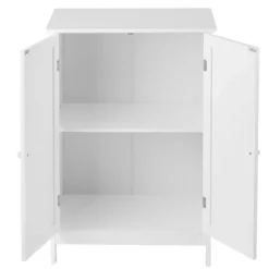 Coswtay Badezimmerschrank Verstellbarer Einlegeboden Badschrank Sideboard Weiß 60 x 35 x 87 cm