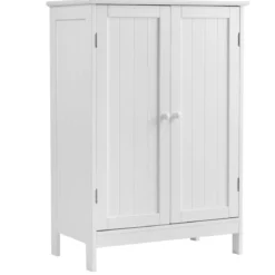 Coswtay Badezimmerschrank Verstellbarer Einlegeboden Badschrank Sideboard Weiß 60 x 35 x 87 cm