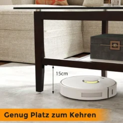Couchtisch aus Glas 2-stöckiger Beistelltisch mit Ablagefläche 107 cm Langer rechteckiger Kaffeetisch