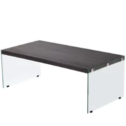 Couchtisch Beistelltisch Wohnzimmertisch Kaffeetisch 110 x 55 x 40 cm Holz und Hartglas