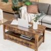 Couchtisch höhenverstellbar mit Schubladen Kafeetisch aus Holz 106 x 50 x 48 cm Braun