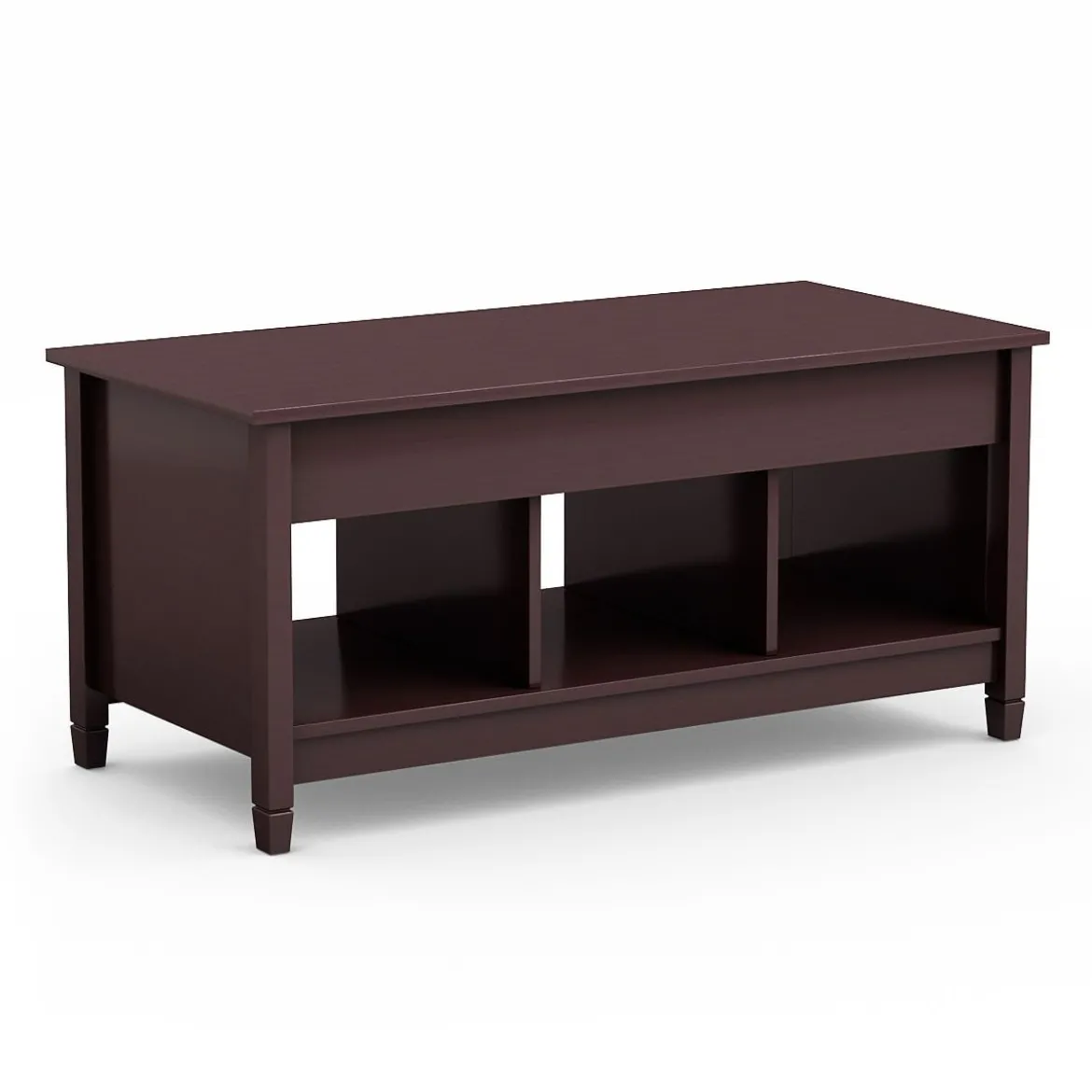 Couchtisch höhenverstellbar Hölzerner Sofatisch mit hebeplatte Stauraum 104,5 x 49 x 48-62,5 cm Dunkelbraun