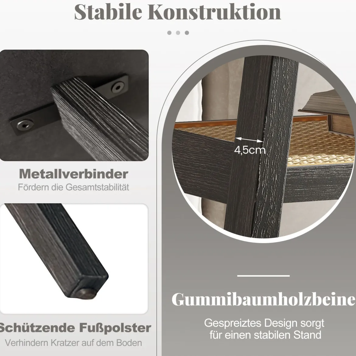 Couchtisch Holz Wohnzimmertisch mit Rattan-Ablage Beistelltisch 2 Ebenen Kaffeetisch rustikal 100 x 55 x 44,5 cm