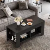 Couchtisch Kaffeetisch Beistelltisch mit 5 Füßen 90 x 39 x 42 cm MDF Schwarz