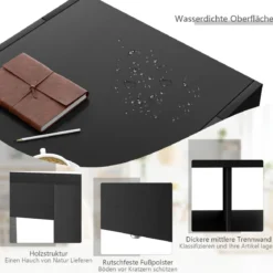 Couchtisch Kaffeetisch Beistelltisch mit 5 Füßen 90 x 39 x 42 cm MDF Schwarz