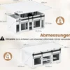 Couchtisch mit höhenverstellbarer Tischplatte 105 cm Landhaus-Center-Tisch mit 2 Schiebetüren Weiß