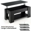 Couchtisch mit Klapp-Schreibtisch moderner Kaffeeschreibtisch 98 x 51 x 42 cm Schwarz