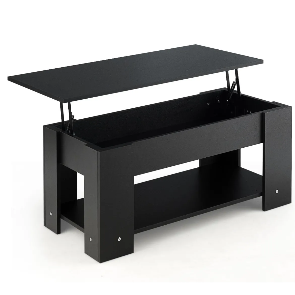Couchtisch mit Klapp-Schreibtisch moderner Kaffeeschreibtisch 98 x 51 x 42 cm Schwarz