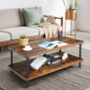 Couchtisch Nostalgie Sofatisch mit dicker Tischplatte 110 x 60 x 45 cm Braun