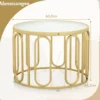 Couchtisch Rund Wohnzimmertisch mit 2 Glasplatten & Drehbares Metallgestell transformierbar Gesamttragfähigkeit von 30 kg