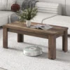 Couchtisch 120 x 60 cm Rechteckiger Wohnzimmertisch Sofatisch mit Stützbeinen bis 110 kg Belastbar Braun
